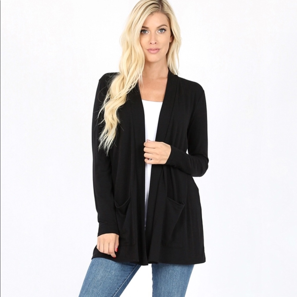 Black Pocket Cardigan